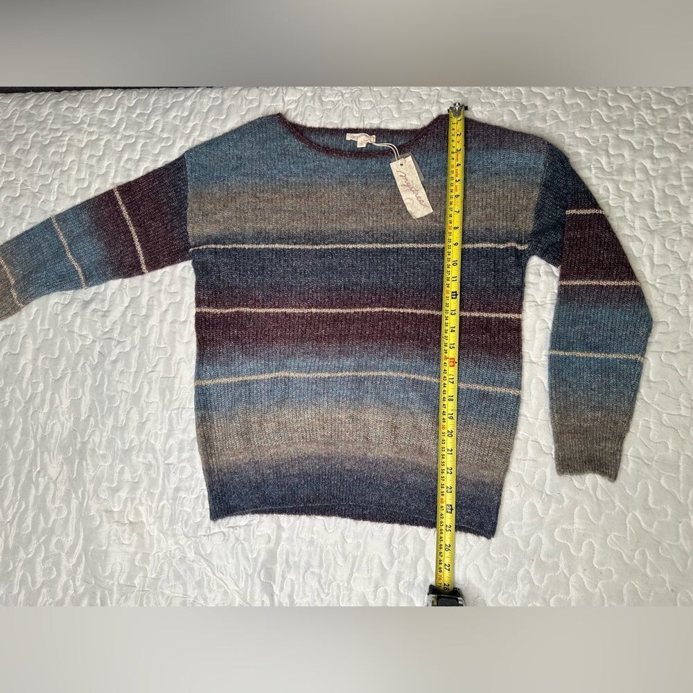 Mystree Ombre Striped Knit Sweater Small Cozy Gradient Pullover NWT Flawed - Picture 10 of 11